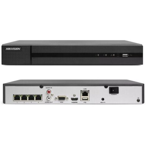 NVR 4 CANALI HIKVISION HWN-4104MH-4P 4K 8MPX ONVIF POE H.265+ CLOUD P2P