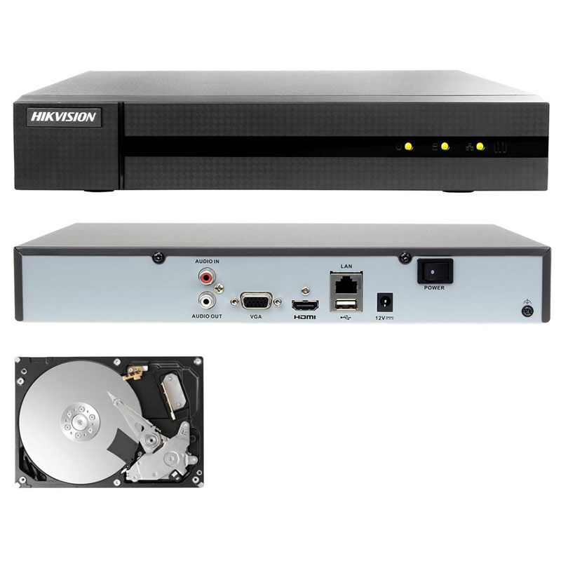 Nvr 4 canaux Hikvision onvif 8 mp H265+ HWN-4104MH 4K P2P hd 2 tb