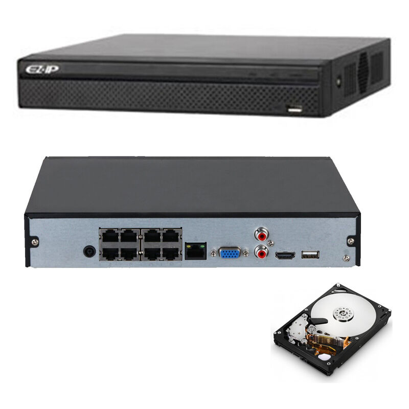 Dahua - nvr 8 canaux 2 mpx onvif poe cloud P2P hd 500 gb