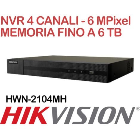 NVR Hikvision Hiwatch HWN-2104MH 4 canali 6 Megapixel