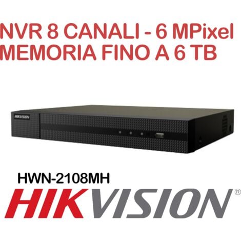 NVR Hikvision Hiwatch HWN-2108MH 8 canali 6 Megapixel
