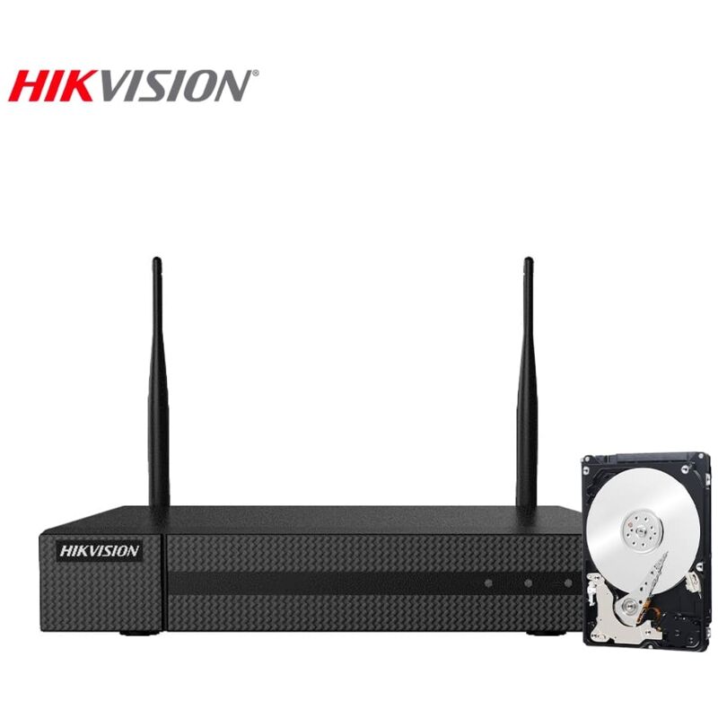 Nvr sans fil wifi 4 canaux 4 mpx H.265+ utp onvif Hikvision hd 2 tb