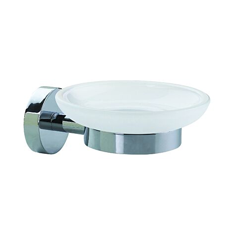 nwb Seifenhalter Pro 020 P02123 chrom, Glas satiniert, mit Befestigungstechnik