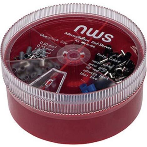 NWS 144-BI-400 Aderendhülsen-Sortiment 0.5 mm², 0.75 mm², 1 mm², 1.5 mm², 2.5 mm² Teilisoliert Blau,
