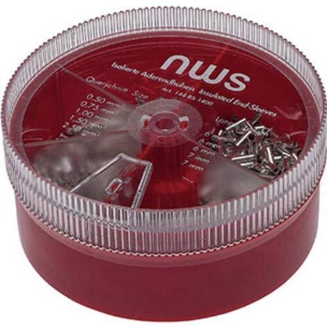 NWS 144-BS-1400 Aderendhülsen-Sortiment 0.5 mm², 0.75 mm², 1 mm², 1.5 mm², 2.5 mm² Unisoliert Silber