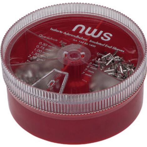 NWS 144-BS-1400 Assortimento Capicorda 0.5 mm², 0.75 mm², 1 mm², 1.5 mm², 2.5 mm² Non isolato Argento 1400 pz.