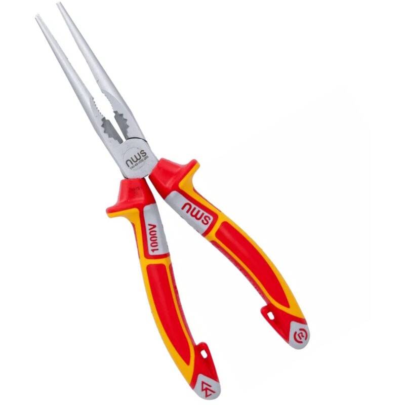 NWS - N140-49-VDE-205-SB 205mm Straight Long Nose Extra Reach Pliers VDE/1000V