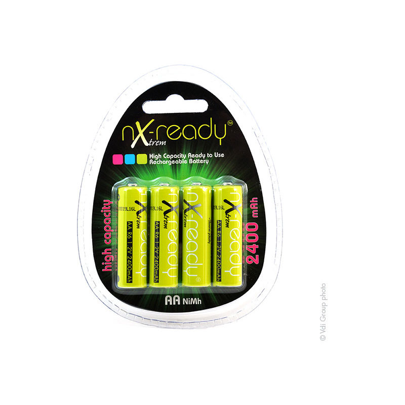 

NX - Acumuladores NiMH blister x4 AA NX READY Xtrem 1.2V 2400mAh