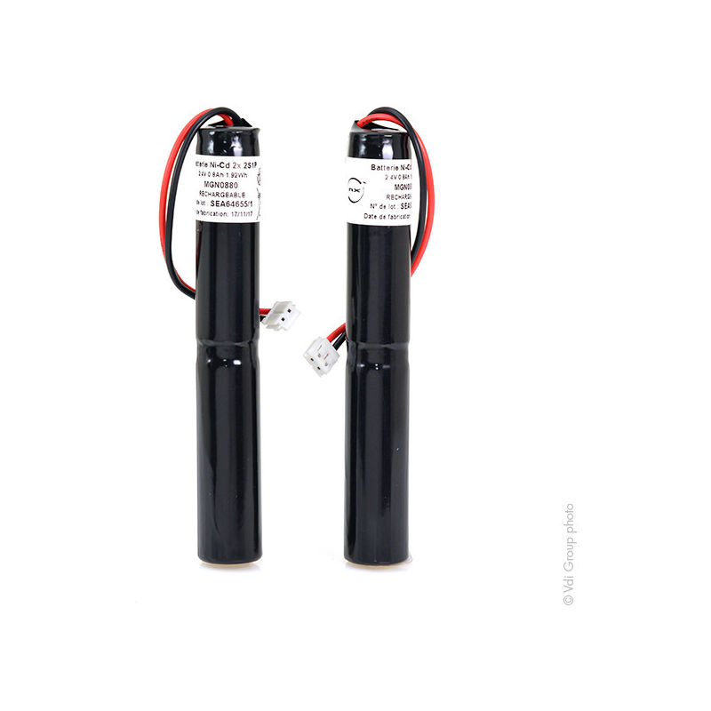 

NX - Batería iluminación emergencia 2 x AA ST4 (2 packs) 2.4V 800mAh JST