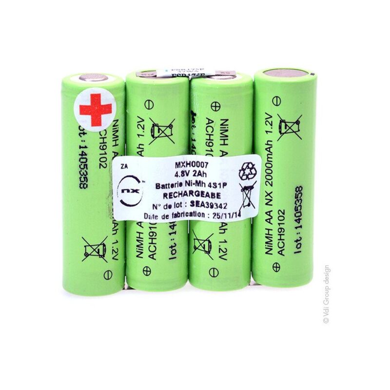 

Batería NiMH 4x AA 4S1P ST1 4.8V 2000Ah S - Para electroestimuladores COMPEX - NX