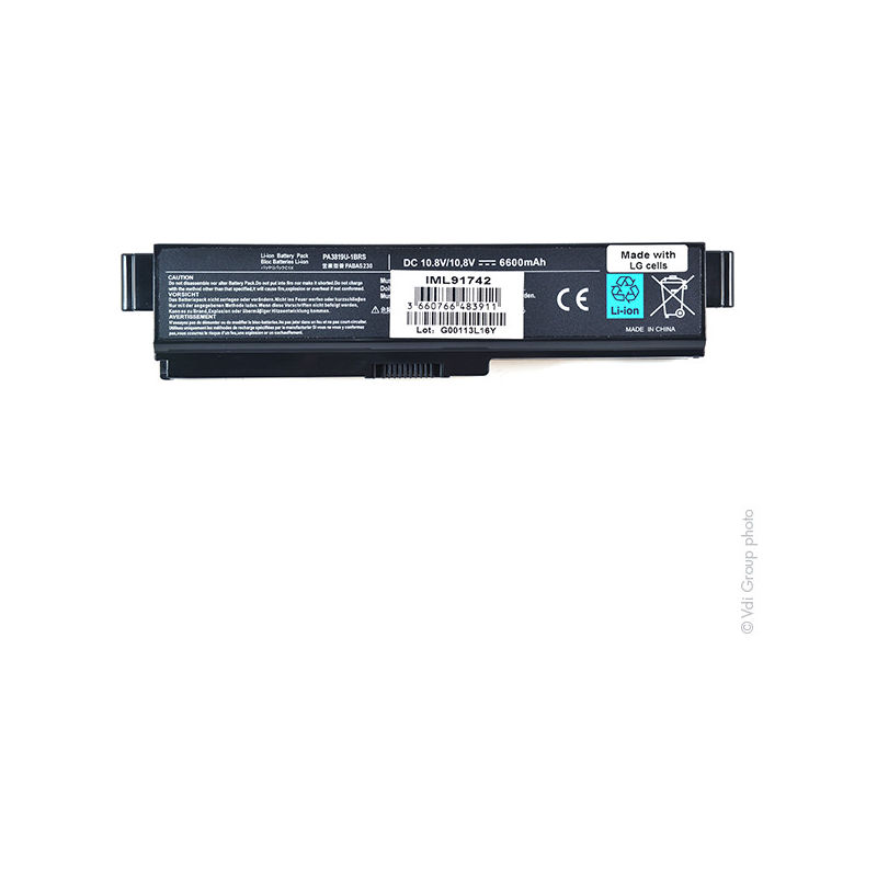 

Batería ordenador portátil compatible Toshiba 10.8V 6600mAh - PA3817U-1BAS - NX