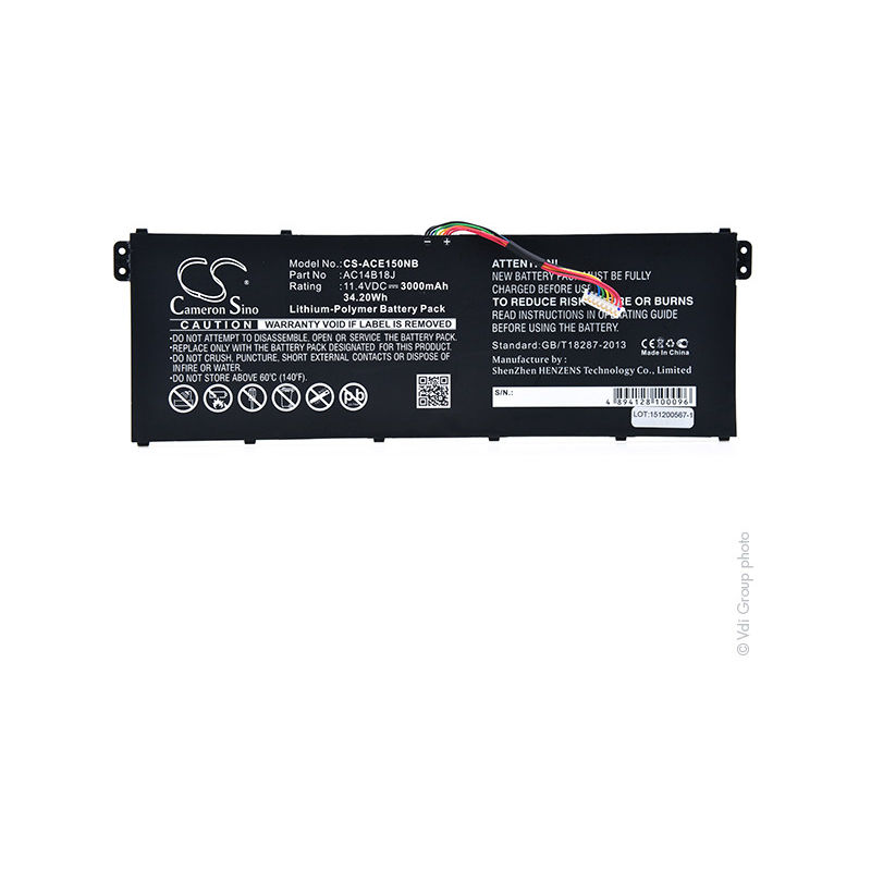 

Batería ordenador portátil 11.4V 3000mAh - AC14B18J ; AC14B18J(3ICP5/57/80) - NX