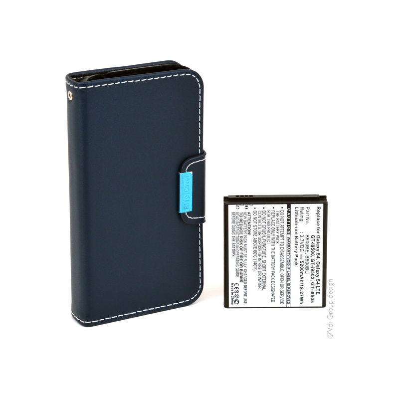 

Batería smartphone compatible Samsung + coque étuit noire 3.7V 5200mAh - NX