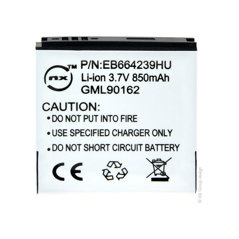 

Batería smartphone 3.7V 850mAh - EB664239HU ; EB664239HUCSTD ; EB664239 - NX