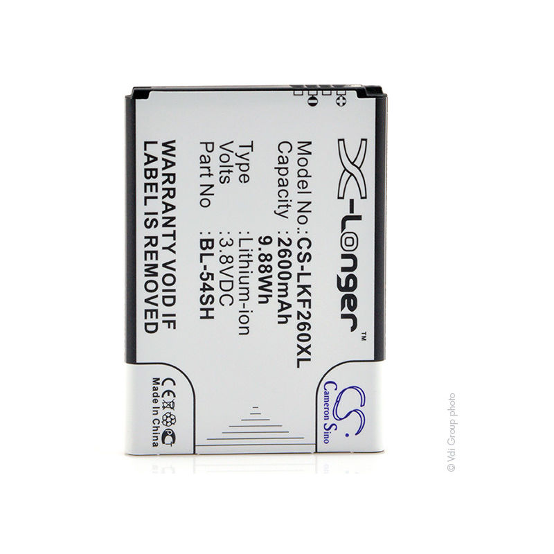 

Batería smartphone 3.8V 2600mAh - BL-54SG ; BL-54SH ; EAC62018209 ; EAC - NX