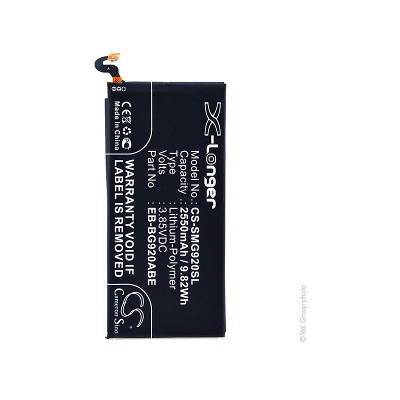 

Batería smartphone Samsung S6 3.8V 2550mAh - EB-BG920ABE ; EBBG920ABE ; - NX