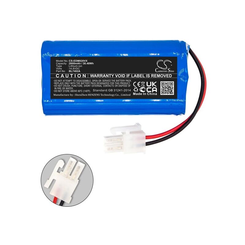 Batterie aspirateur compatible Ecovacs 14.8V 2600mAh - BL7402AUR18650ZT-4S - NX