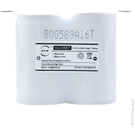 NX - Batterie eclairage secours 2xD ST1 Faston 4.8mm 2.4V 4Ah
