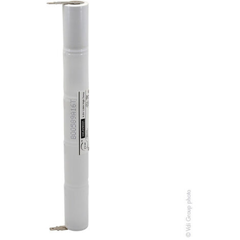 NX - Batterie eclairage secours 5xSC ST4 HT 6V 1.6Ah Faston 4.8mm (+2.8mm)