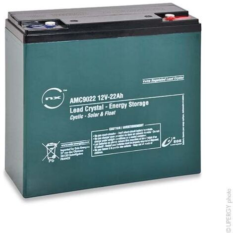 NX – Batterie lead crystal 12V 22Ah – Technologie AGM étanche – Pour onduleurs et systèmes d'alarme – Dimensions 181x76x170mm – Poids 6,9kg - 6-CNFJ-22