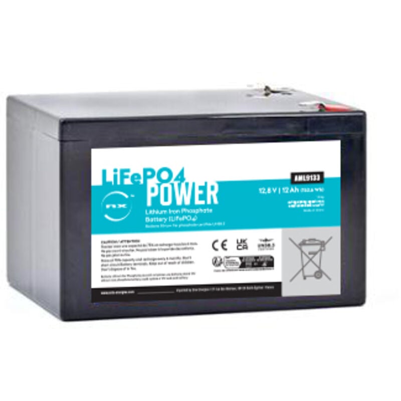 NX - Batterie Lithium Fer Phosphate NX LiFePO4 POWER UN38.3 (153.6Wh) 12.8V 12Ah F6.35