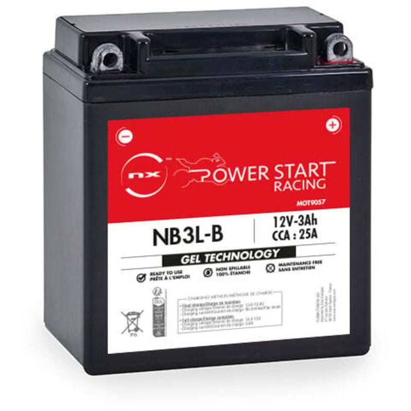 NX - Batterie moto Gel NB3L-B / YB3L-B 12V 3Ah