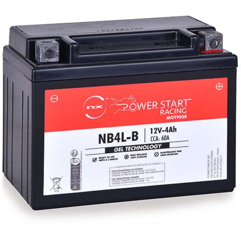 NX - Batterie moto Gel NB4L-B / YB4L-B / YB4L-A 12V 4Ah