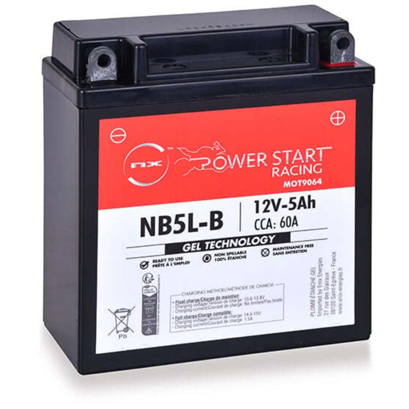 NX - Batterie moto Gel NB5L-B / YB5L-B / 12N5-3B 12V 5Ah