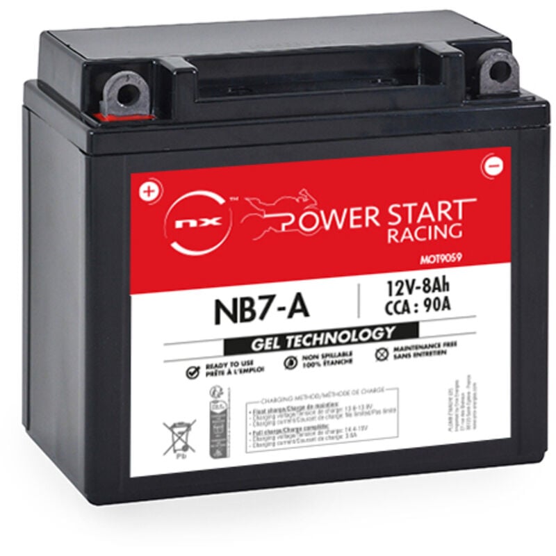 NX - Batterie moto Gel NB7-A / YB7-A / 12N7-4B 12V 8Ah