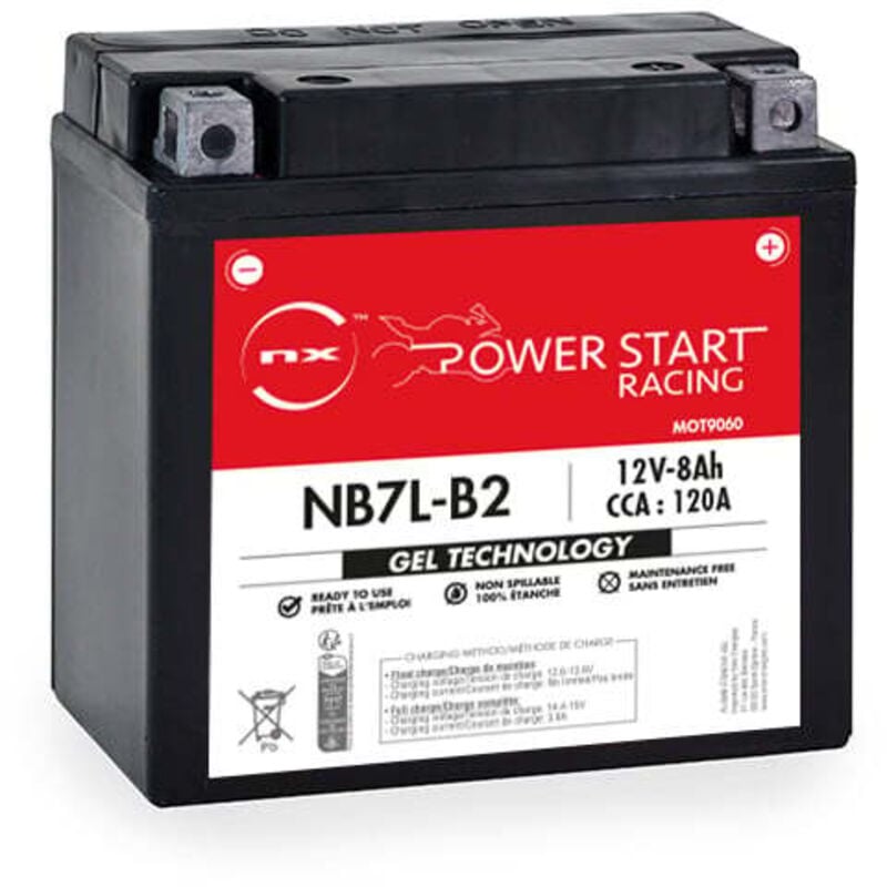 NX - Batterie moto Gel NB7L-B2 / YB7L-B2 12V 8Ah