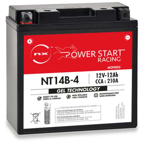 NX - Batterie moto Gel NT14B-4 / YT14B-4 12V 12Ah