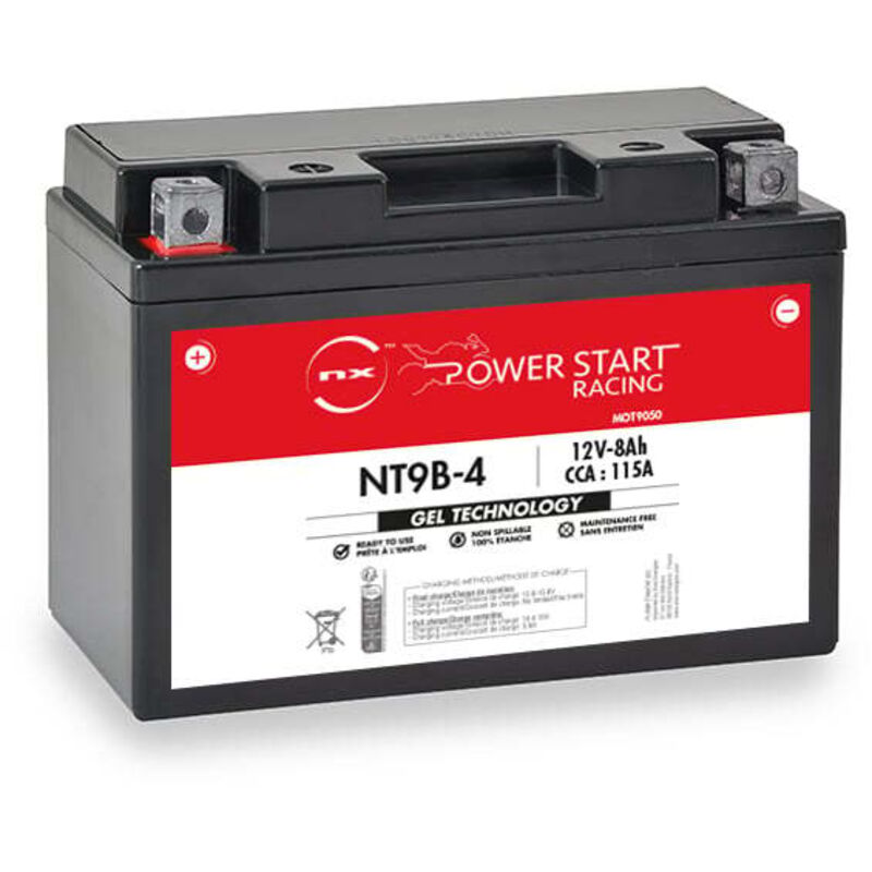 NX - Batterie moto Gel NT9B-4 / YT9B-BS / YT9B-4 12V 8Ah