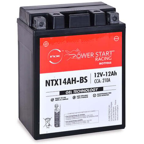 NX - Batterie moto Gel NTX14AH-BS / YTX14AH 12V 12Ah