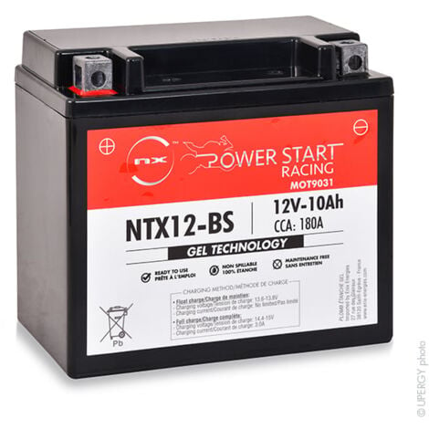 NX - Batterie moto Gel YTX12-BS / FTX12-BS / NTX12-BS 12V 10Ah