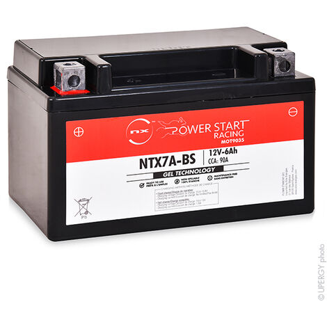 NX - Batterie moto Gel YTX7A-BS / FTX7A-BS / NTX7A-BS 12V 6Ah