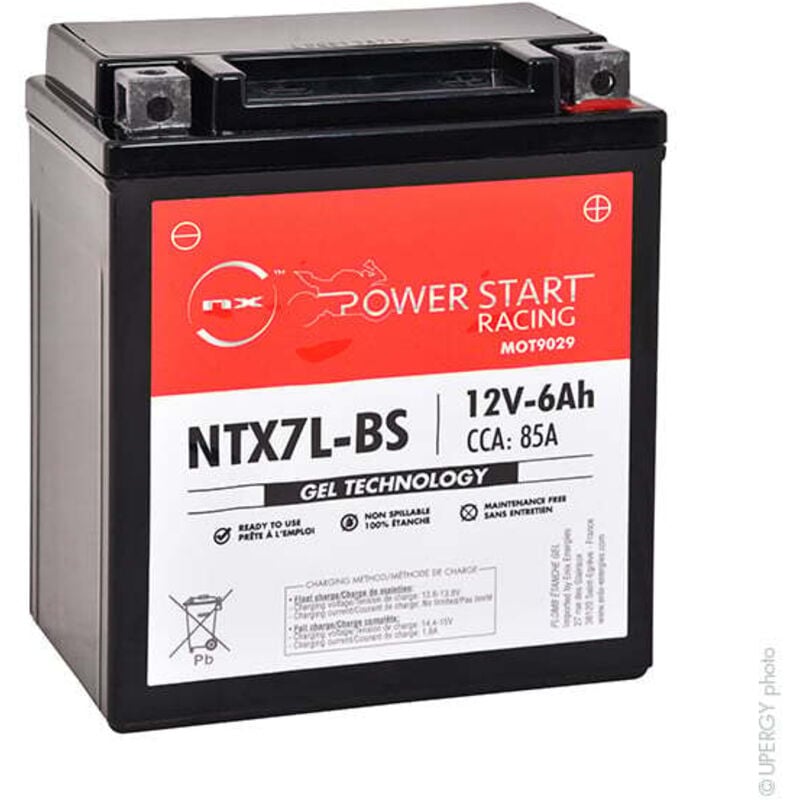 NX - Batterie moto Gel YTX7L-BS / FTX7L-BS / NTX7L-BS 12V 6Ah