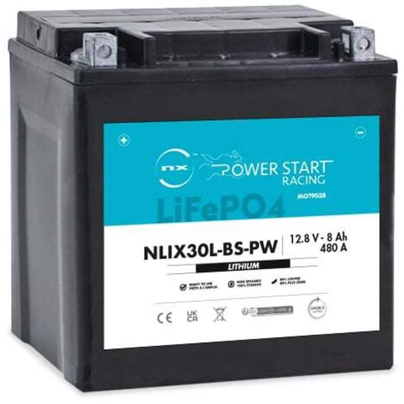Batterie moto Lithium YIX30L-BS-PW / NLIX30L-BS-PW 12.8V 8Ah - NX