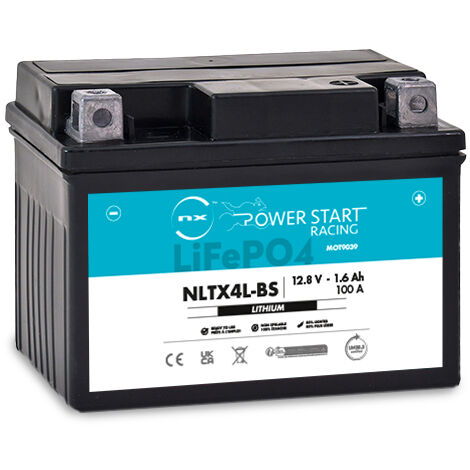 NX - Batterie moto Lithium YTX4L-BS / NLTX4L-BS 12.8V 1.6Ah