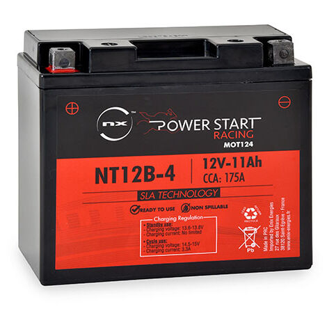 Batterie FULBAT YTX12-BS 12v 10Ah (acide sans entretien) pour moto,  mécaboite, scooters