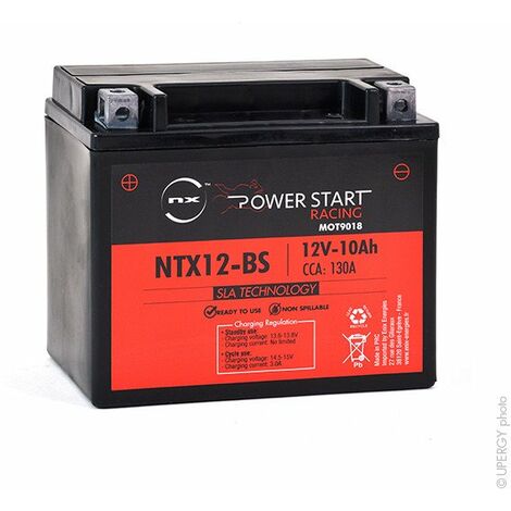 NX - Batterie moto YTX12-BS / YB12B-B2 / NTX12-BS 12V 10Ah