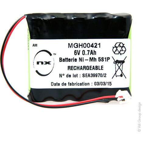 NX - Batterie NiMH 5x AAA NX 5S1P ST1 6V 700mAh JST