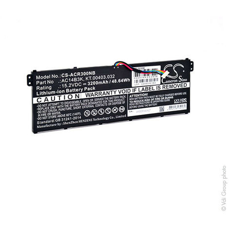 NX - Batterie ordinateur portable 15.2V 3200mAh - AC14B3KKT.00403.032