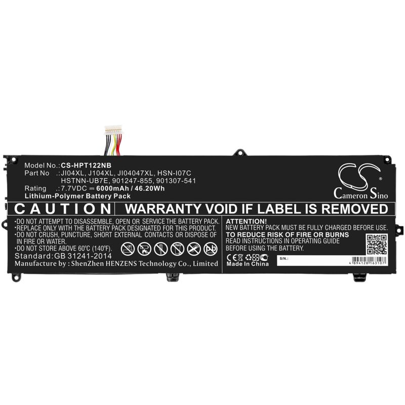 NX - Batterie ordinateur portable 7.7V 6000mAh - 901247-855901307-541HSN-I07C