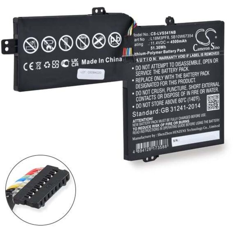 Batterie ordinateur portable compatible Lenovo 11.4V 4500mAh - L18M3PF85B1 - NX