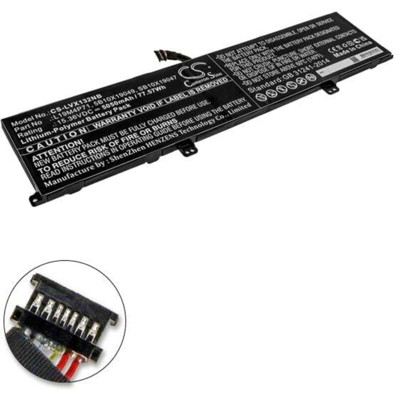 Batterie ordinateur portable compatible Lenovo 15.36V 5050mAh - 5B10X19049 - NX