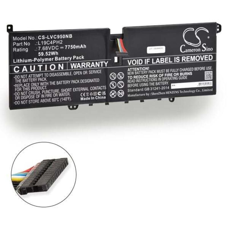 Batterie ordinateur portable compatible Lenovo 7.68V 7750mAh - L19C4PH2 - NX