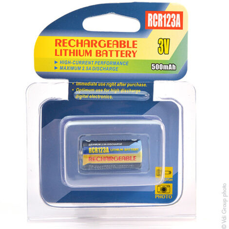 NX - Batterie photo RCR123 3V 500mAh - CR123CR123ARCR123ACR-123APAC