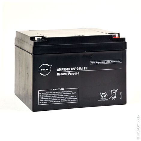 NX – Batterie plomb AGM 12V 24Ah – Technologie étanche pour applications générales – Performance fiable et durable - NX 24-12