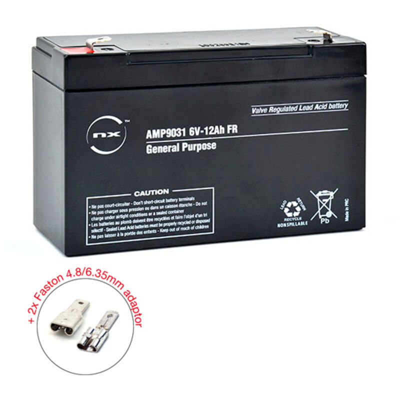 NX - Batterie plomb agm 12-6 General Purpose fr 6V 12Ah F4.8