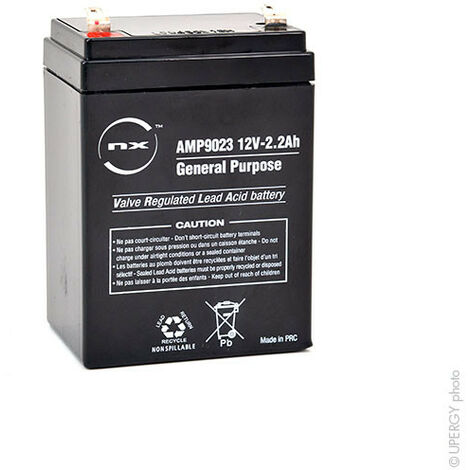 NX - Batterie plomb AGM NX 2.2-12 General Purpose 12V 2.2Ah F4.8